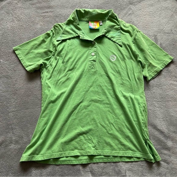 SOLD—Big Bud Press Knit Polo in Lime Green *flaws* - Picture 1 of 7